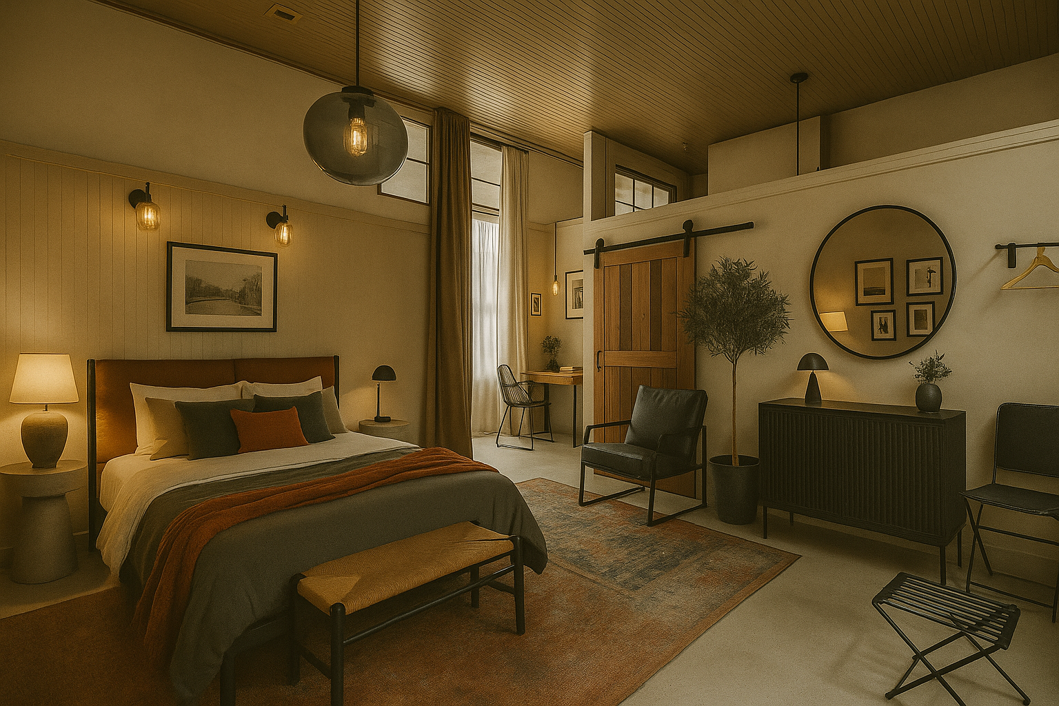 Central Washington micro-hotel conversion — historic shell to boutique lodging